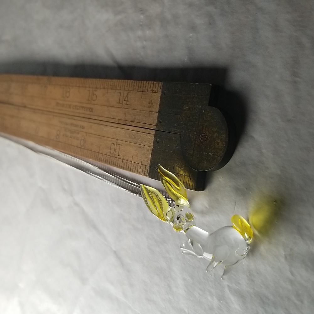 Yellow Clear Resin Rabbit Pendant - Picture 5 of 5